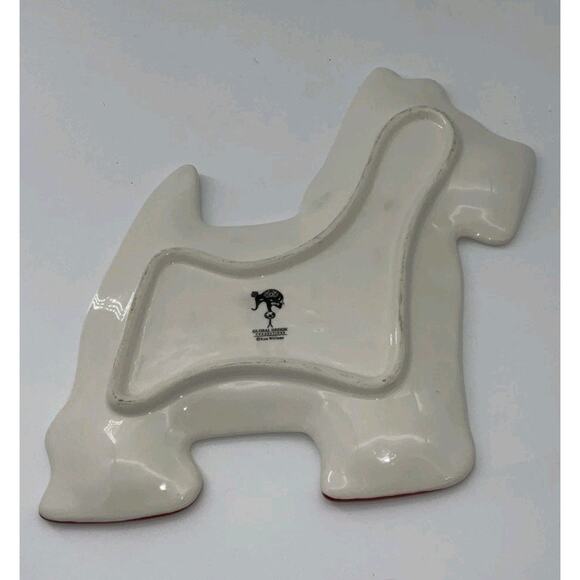 Scotty Dog Plate Tray Black Red Global Design Connections Kate Williams Ceramic - Picture 2 of 5